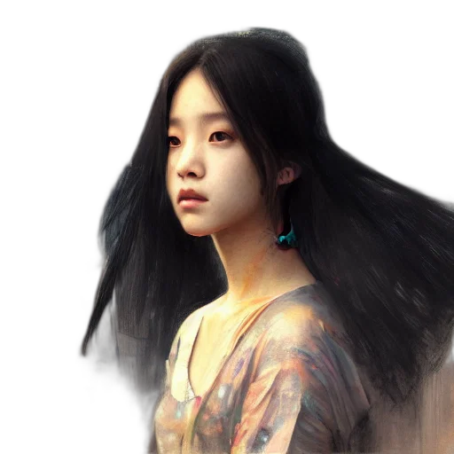 hair, face, photorealistic, fantasy art transparent PNG cut-out