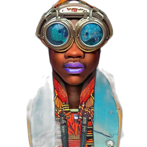 face, jacket, jewelry, robot transparent PNG cut-out