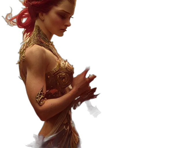 dress, jewelry, fantasy art, concept art transparent PNG cut-out