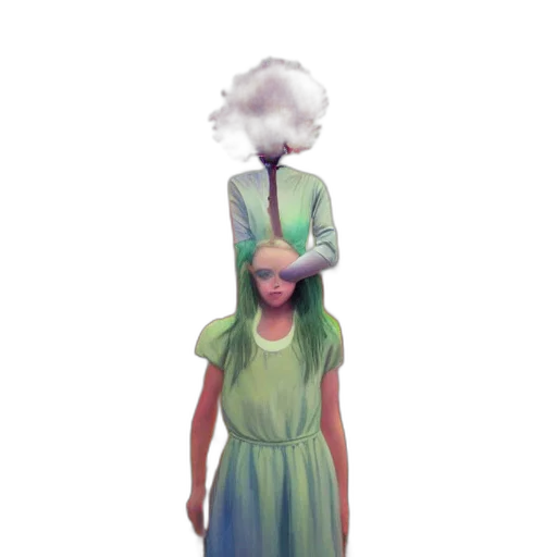 dress, hat, staff, creature transparent PNG cut-out
