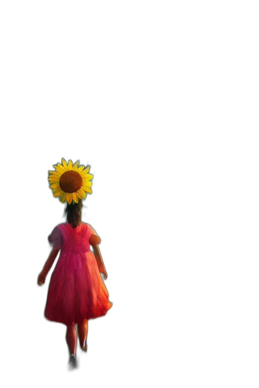 dress, flower, crown, staff transparent PNG cut-out