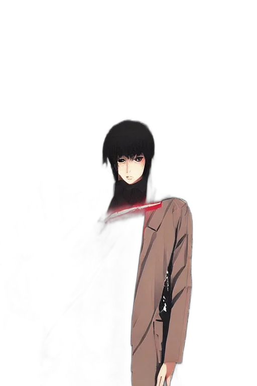 jacket, dress, staff, creature transparent PNG cut-out