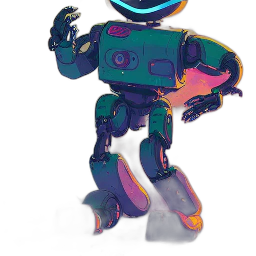 robot, creature, staff, weapon transparent PNG cut-out