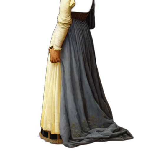 dress, staff, face, crown transparent PNG cut-out