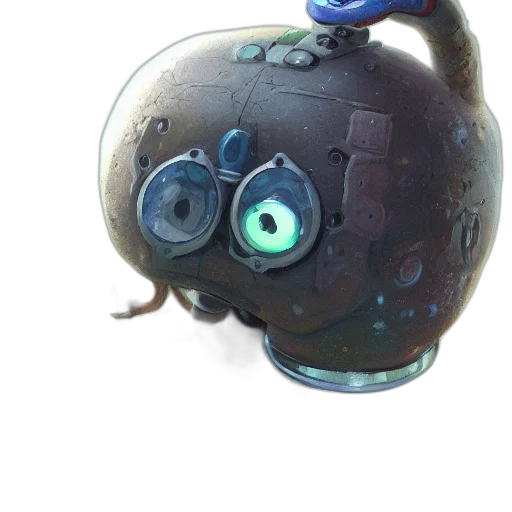 robot, mask, creature, staff transparent PNG cut-out