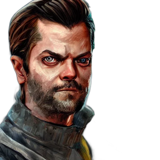 face, concept art, comic book art, photorealistic transparent PNG cut-out