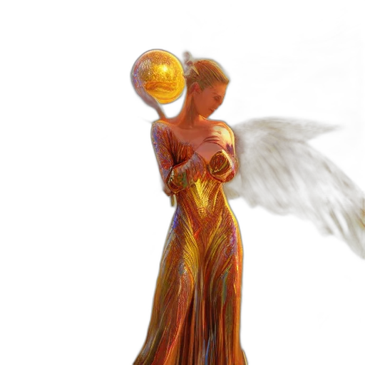 dress, jewelry, staff, 3d render transparent PNG cut-out