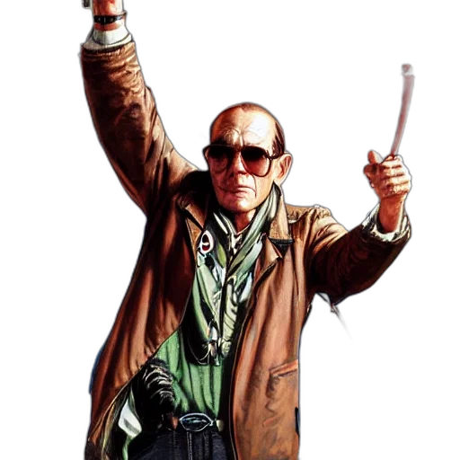 jacket, staff, weapon, concept art transparent PNG cut-out