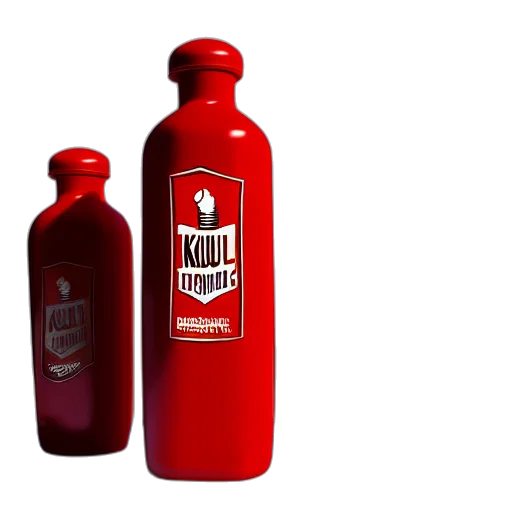 bottle, 3d render, concept art, red transparent PNG cut-out