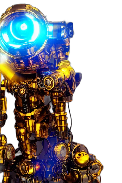 robot, 3d render, cyberpunk, concept art transparent PNG cut-out