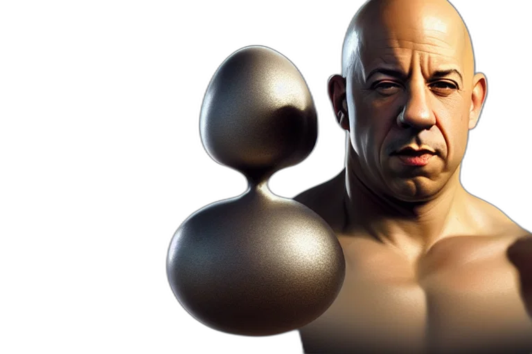 photorealistic, 3d render, vin, diesel transparent PNG cut-out