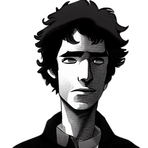 face, jacket, staff, robot transparent PNG cut-out