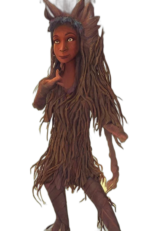 hair, dress, creature, tree transparent PNG cut-out