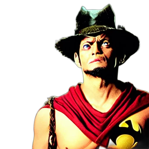 hat, staff, comic book art, luffy transparent PNG cut-out