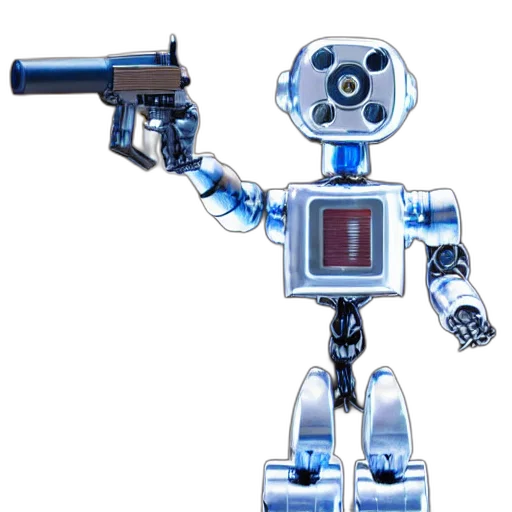 robot, weapon, staff, 3d render transparent PNG cut-out