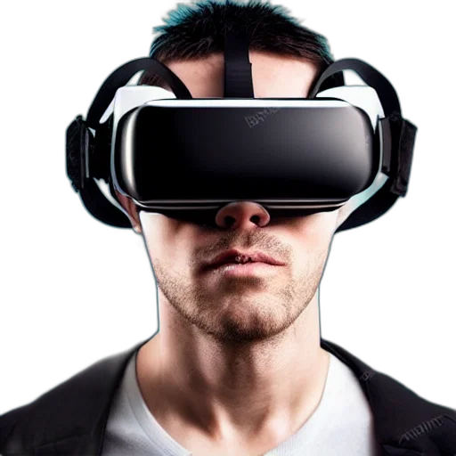 cyberpunk, 3d render, portrait, handsome transparent PNG cut-out