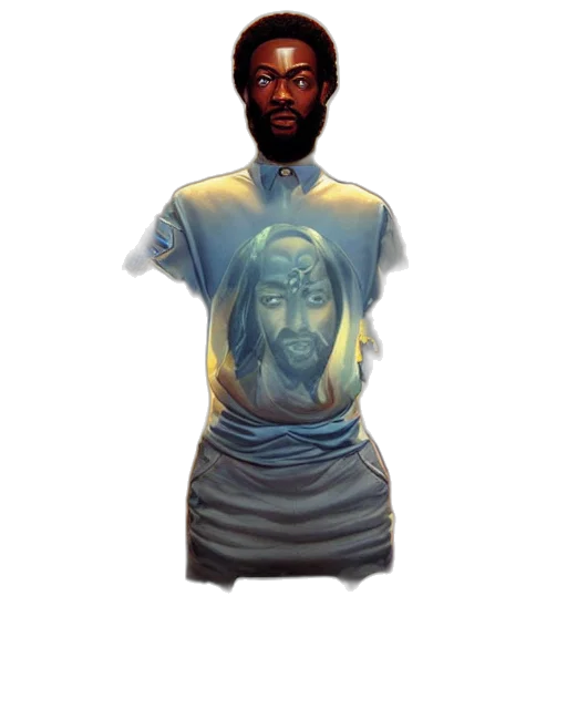 dress, face, concept art, vaporwave transparent PNG cut-out