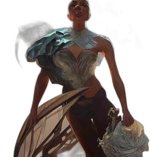 dress, staff, weapon, creature transparent PNG cut-out