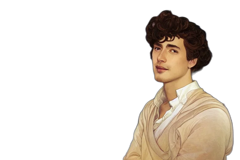 face, jacket, photorealistic, oil painting transparent PNG cut-out
