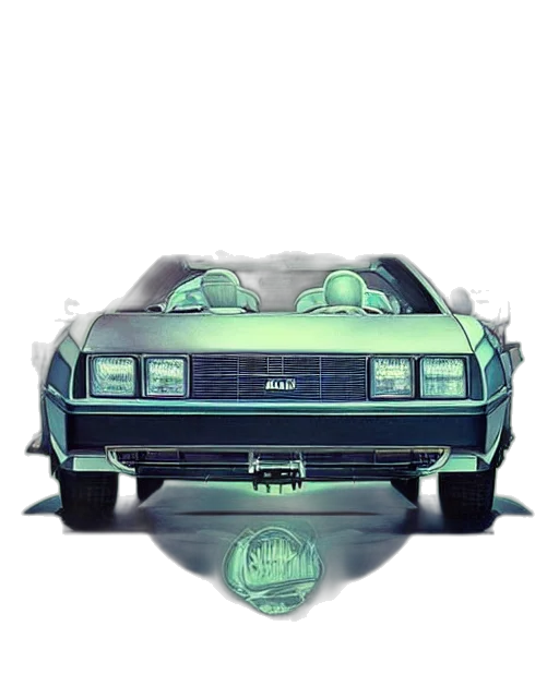 car, robot, vaporwave, concept art transparent PNG cut-out
