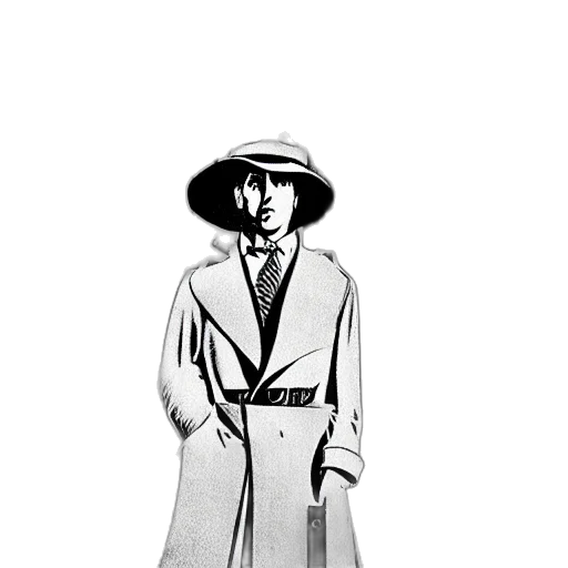 jacket, hat, staff, umbrella transparent PNG cut-out