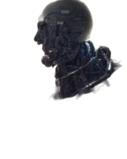 robot, face, mask, creature transparent PNG cut-out