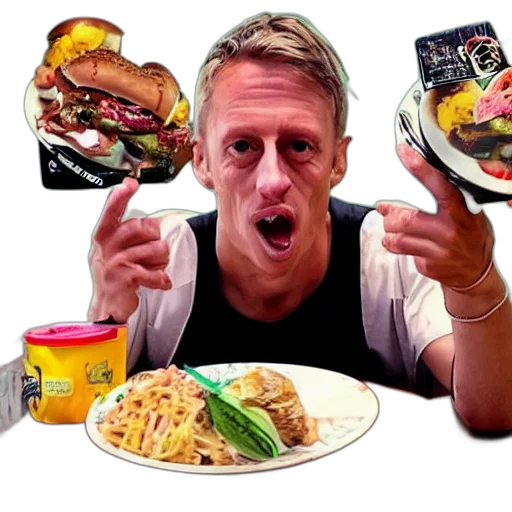 food, photorealistic, tony, hawk transparent PNG cut-out