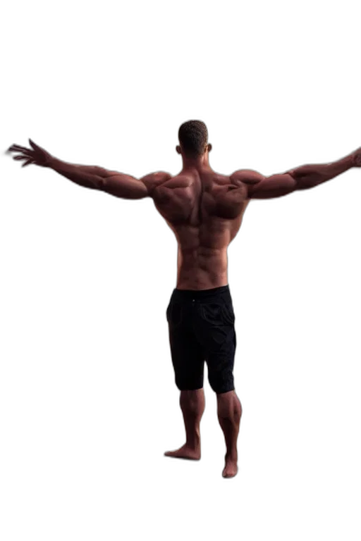 3d render, very, muscular, defined transparent PNG cut-out