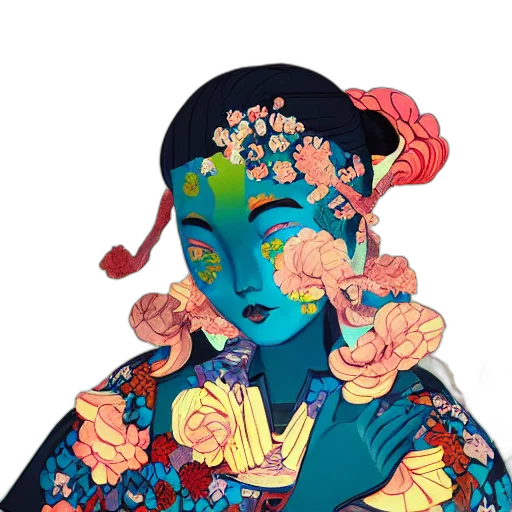 flower, mask, dress, face transparent PNG cut-out