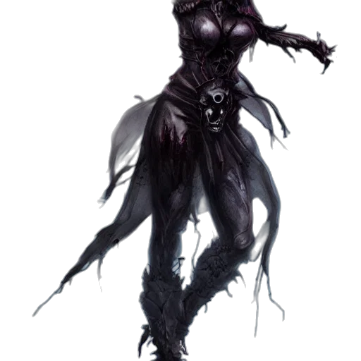 creature, dress, staff, mask transparent PNG cut-out