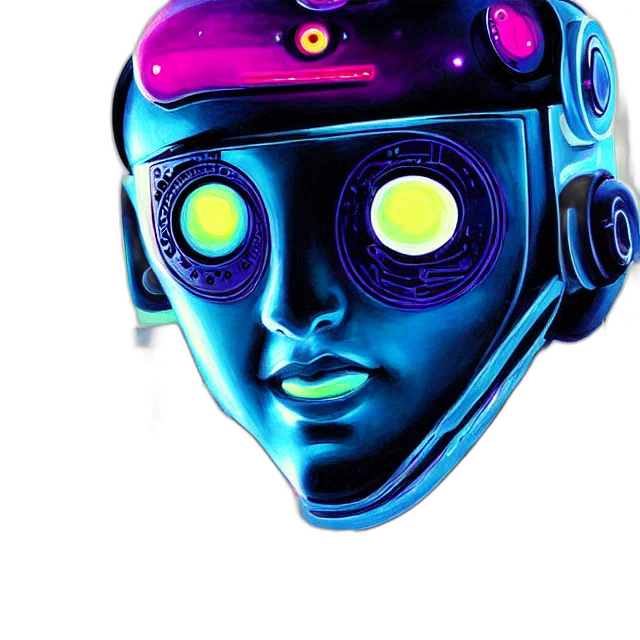 robot, mask, face, cyberpunk transparent PNG cut-out