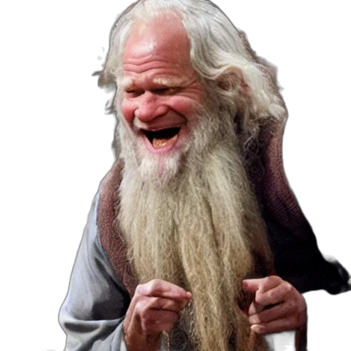 face, creature, hair, staff transparent PNG cut-out