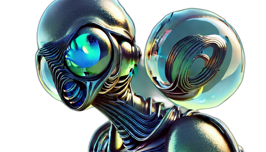 robot, mask, creature, 3d render transparent PNG cut-out