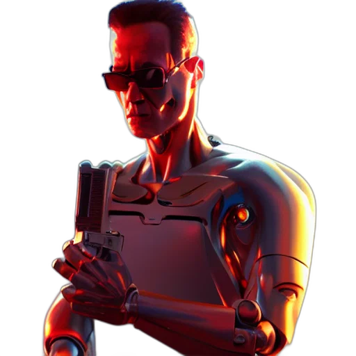 robot, weapon, jacket, staff transparent PNG cut-out