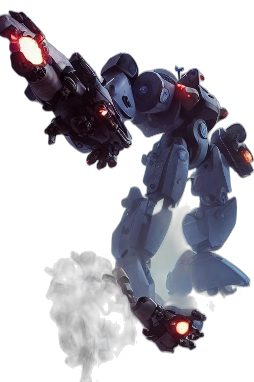 robot, weapon, concept art, 3d render transparent PNG cut-out