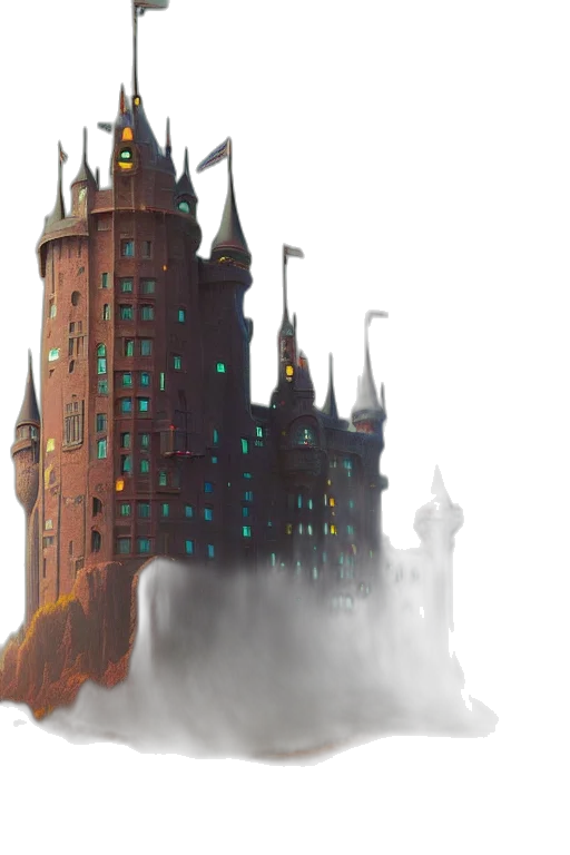 building, concept art, fantasy art, 3d render transparent PNG cut-out