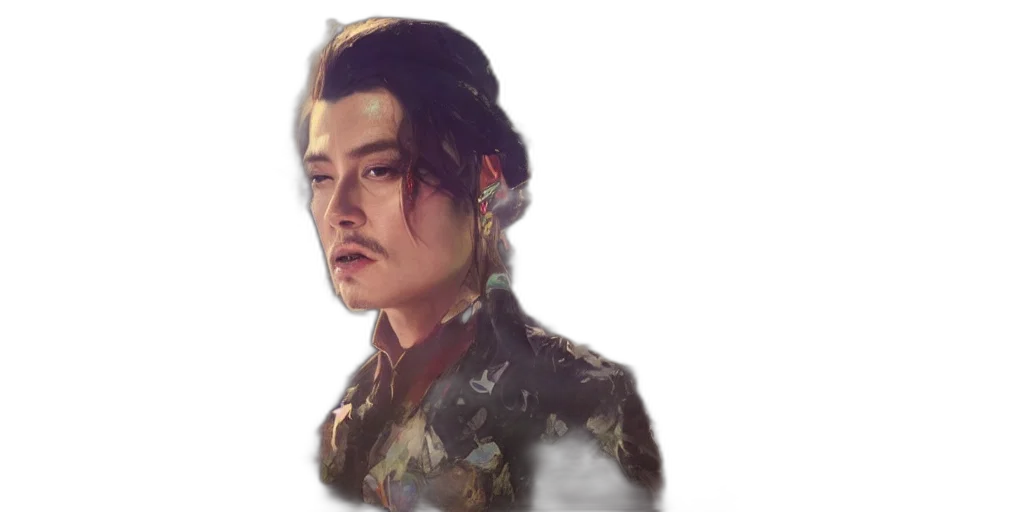 face, staff, dragon, jacket transparent PNG cut-out