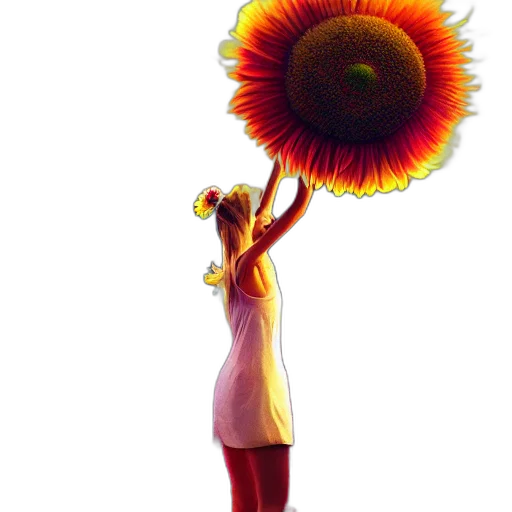 flower, staff, umbrella, dress transparent PNG cut-out