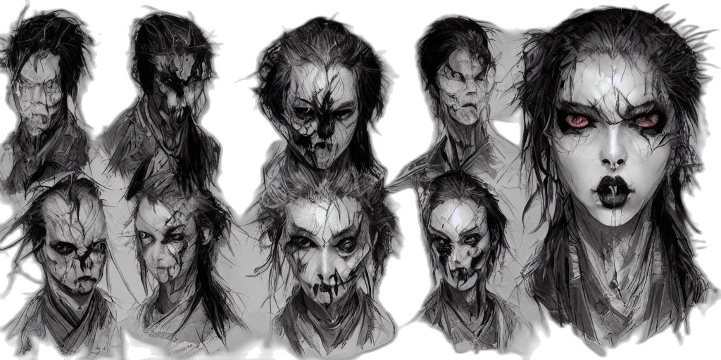 face, mask, creature, concept art transparent PNG cut-out