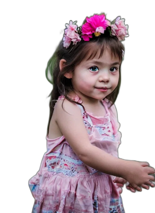 dress, face, flower, crown transparent PNG cut-out