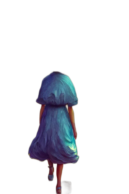 dress, hat, creature, hair transparent PNG cut-out