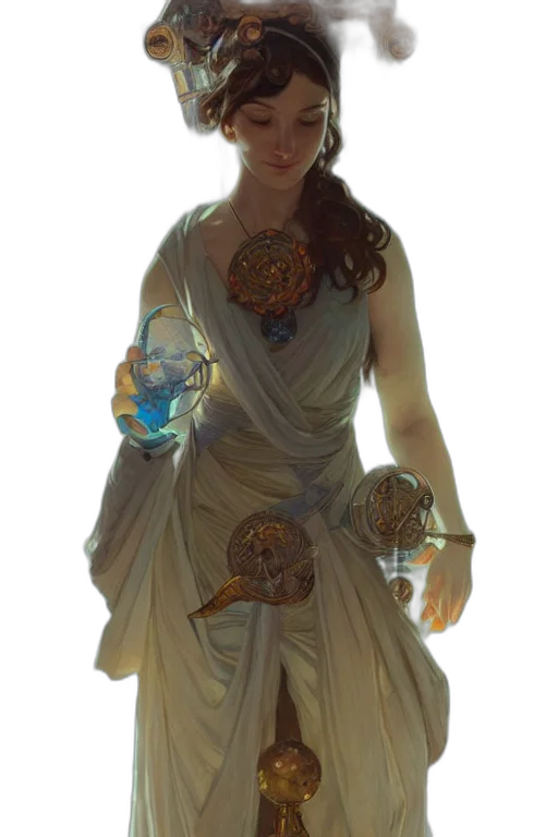 dress, jewelry, staff, sword transparent PNG cut-out