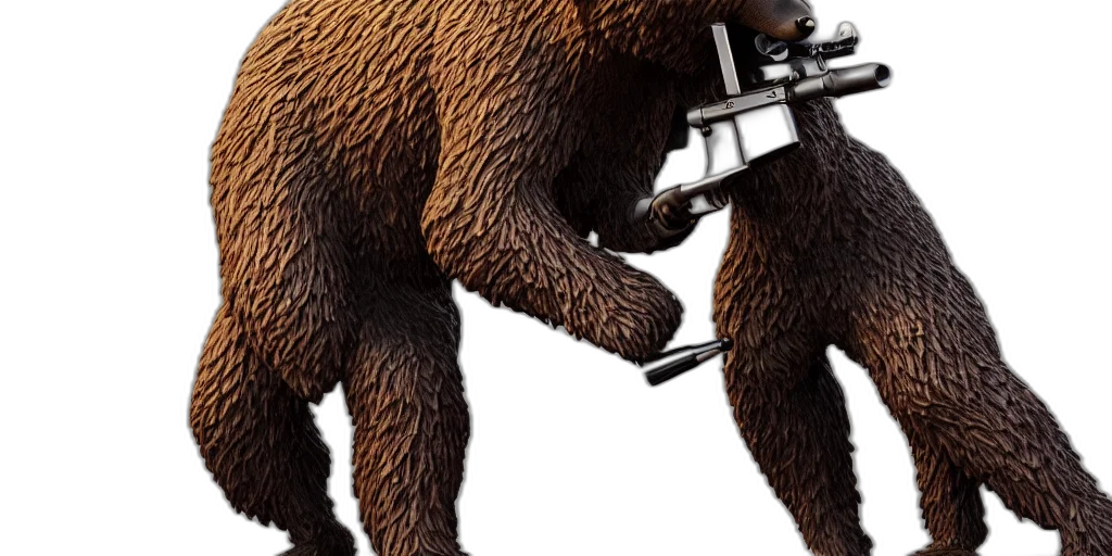 weapon, concept art, 3d render, brown transparent PNG cut-out