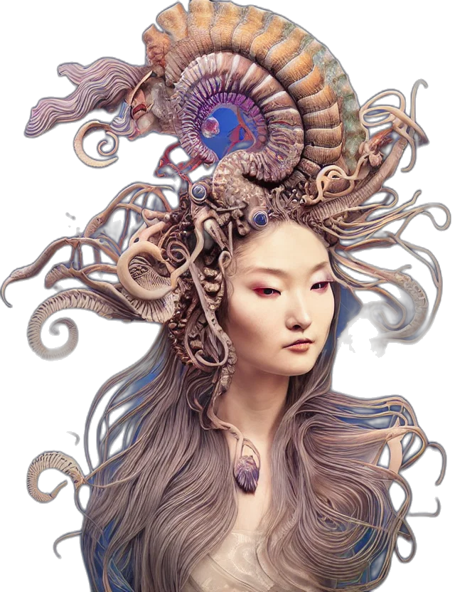 dragon, creature, hair, jewelry transparent PNG cut-out