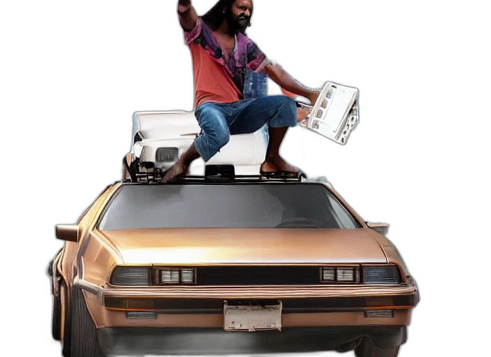 car, robot, furniture, vaporwave transparent PNG cut-out