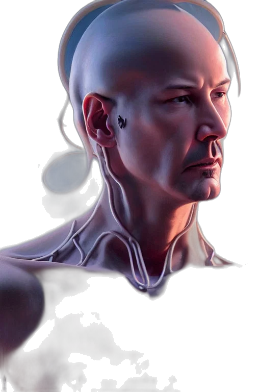 robot, face, jewelry, cyberpunk transparent PNG cut-out