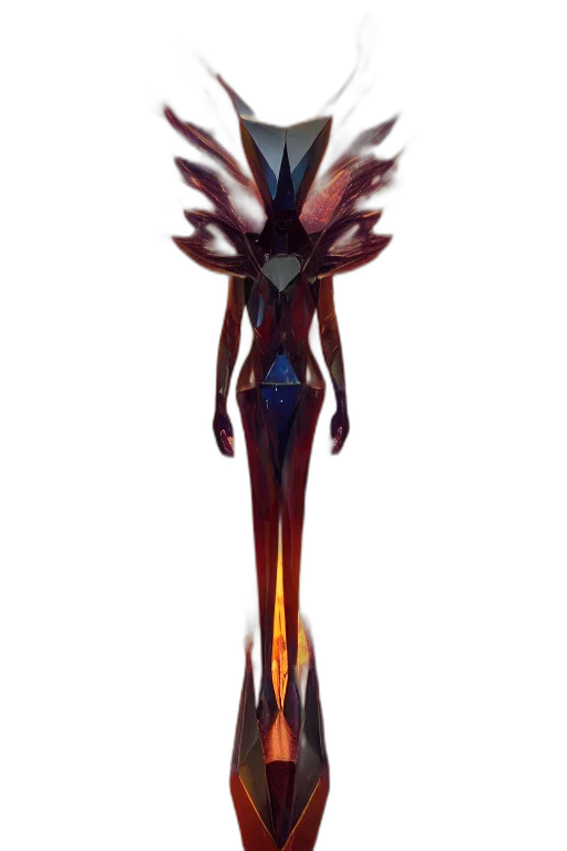 creature, staff, dress, mask transparent PNG cut-out