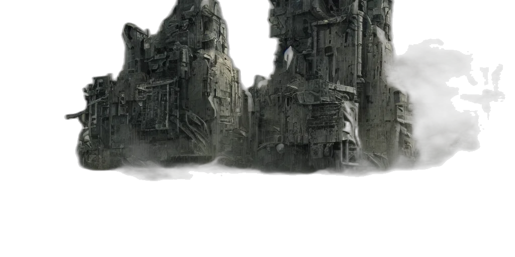building, concept art, fantasy art, 3d render transparent PNG cut-out