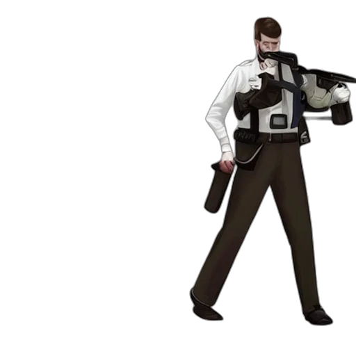 staff, jacket, weapon, robot transparent PNG cut-out