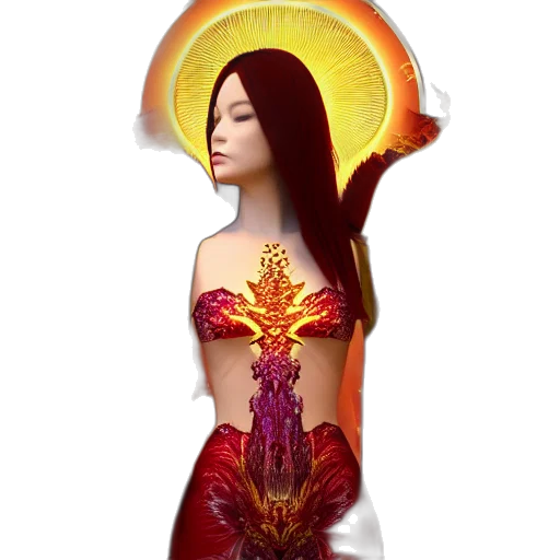 dress, crown, jewelry, fantasy art transparent PNG cut-out